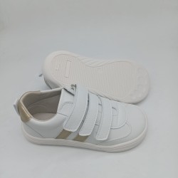 Deportivo Barefoot Piruflex blanco con dorado