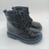 Botin militar en charol negro