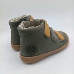 Botin Barefoot Coqueflex en verde y mostaza