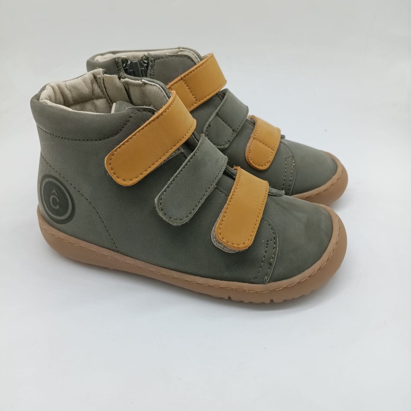 Botin Barefoot Coqueflex en verde y mostaza