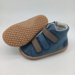 Botin Coqueflex Barefoot en azul y camel