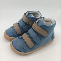 Botin Coqueflex Barefoot en azul y camel