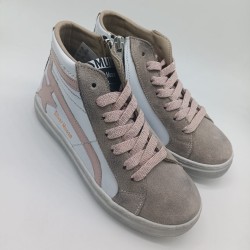 Zapatilla Silver Moose alta en topo y rosa