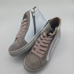 Zapatilla Silver Moose alta en topo y rosa