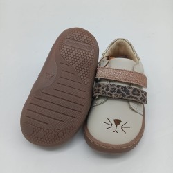 Zapatilla de piel Barefoot combinada