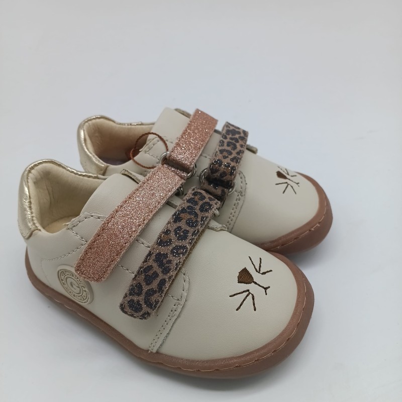 Zapatilla de piel Barefoot combinada